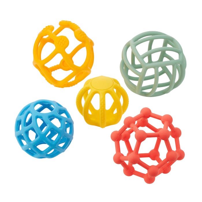 TickiT SiliSoft Flexi Balls, Rainbow, Set of 5