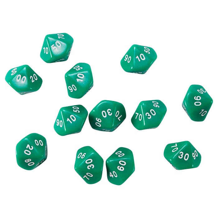 Learning Advantage 10-Sided Place Value Dice, Tens, Set of 12