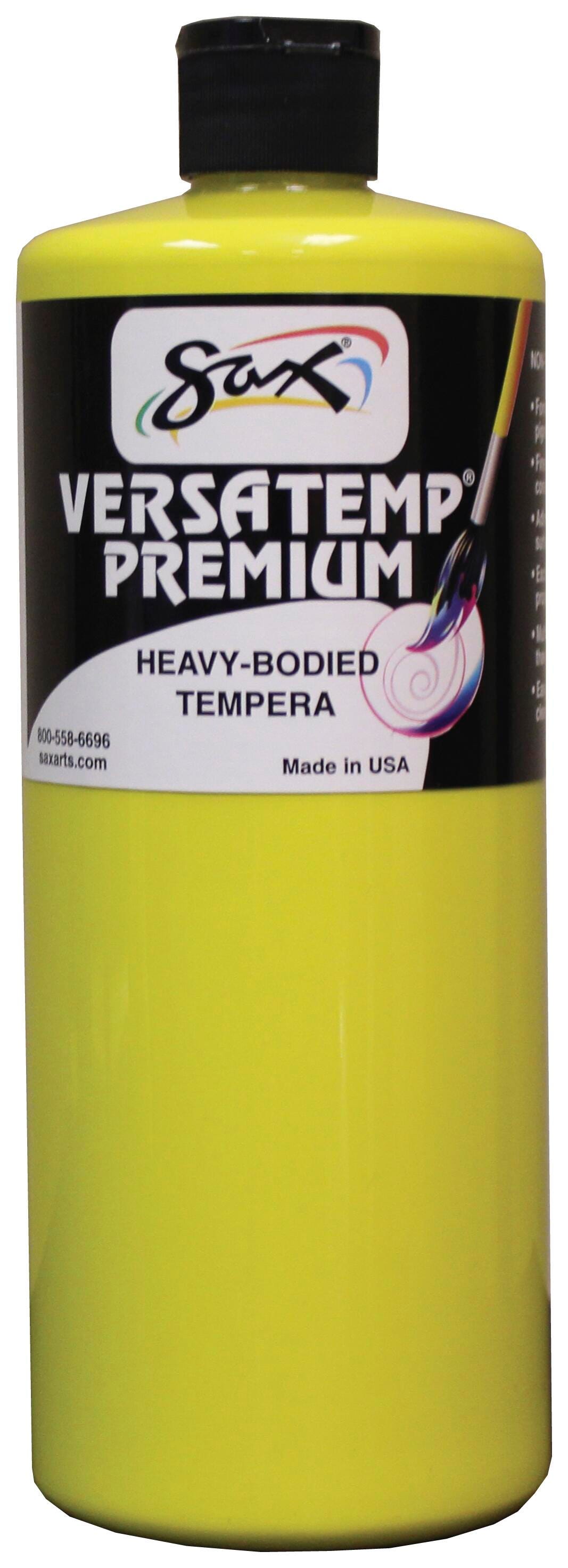 Sax Versatemp Premium Heavy-Bodied Tempera Paint, 1 Quart, Yellow Item Number 1592720