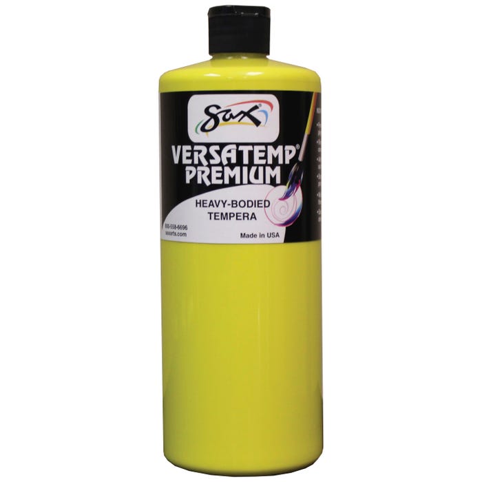 Sax Versatemp Premium Heavy-Bodied Tempera Paint, 1 Quart, Yellow