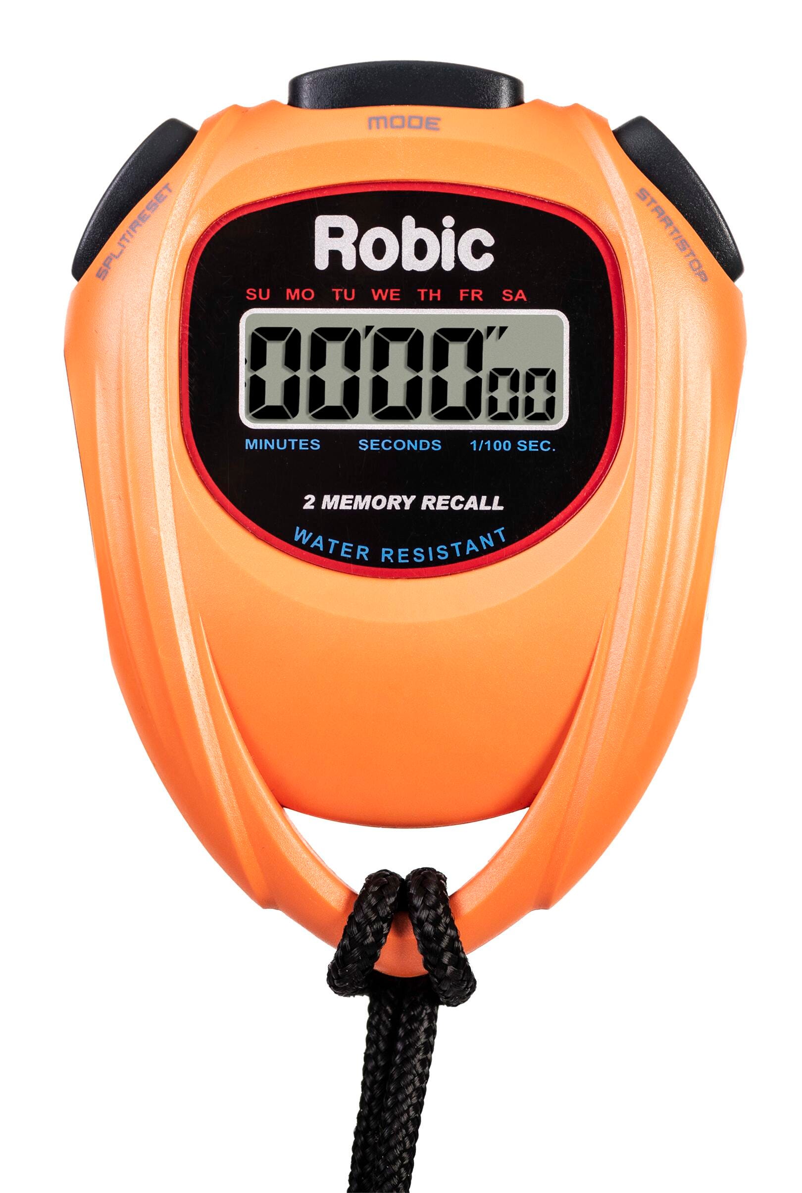 Robic SC-429 Water Resistant All Purpose Stopwatch, Orange, Item Number 2004922