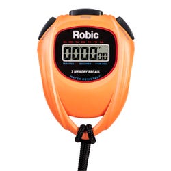 Robic SC-429 Water Resistant All Purpose Stopwatch, Orange, Item Number 2004922