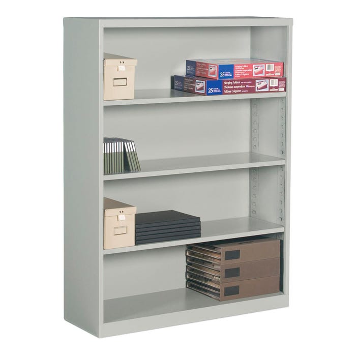 Global Industries Metal Bookcase, 4 Shelves, 36 x 13 x 53 Inches