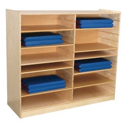 Wood Designs Wheeled Nap Storage Center with Casters, 12 Shelves for 2-Inch Mats, 53 x 18 x 54 Inches, Item Number 086159