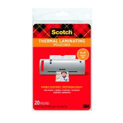 Scotch Thermal Laminating Pouch, 4 x 6 Inches, 5 mil Thick, Pack of 20, Item Number 1388774