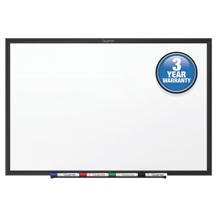 Quartet Black Frame Standard Whiteboard - Dry-Erase Board, 4 x 3 Feet, Aluminum Frame, Black