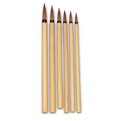 Nasco Sable Hair Bamboo Brushes, Set of 6