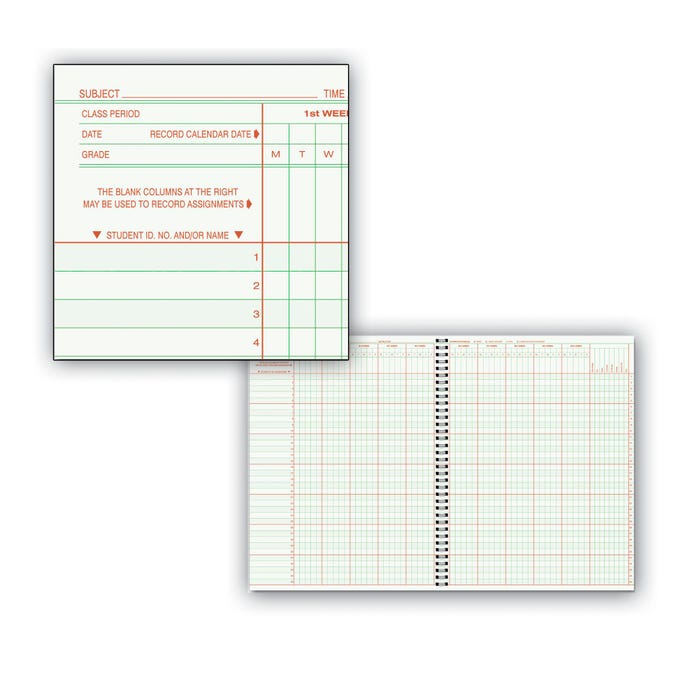 Hammond And Stephens 8 Subject 35 Student 9/10 Week Class Record Book, 9-1/4 x 12-1/4 Inches, Hard Cover
