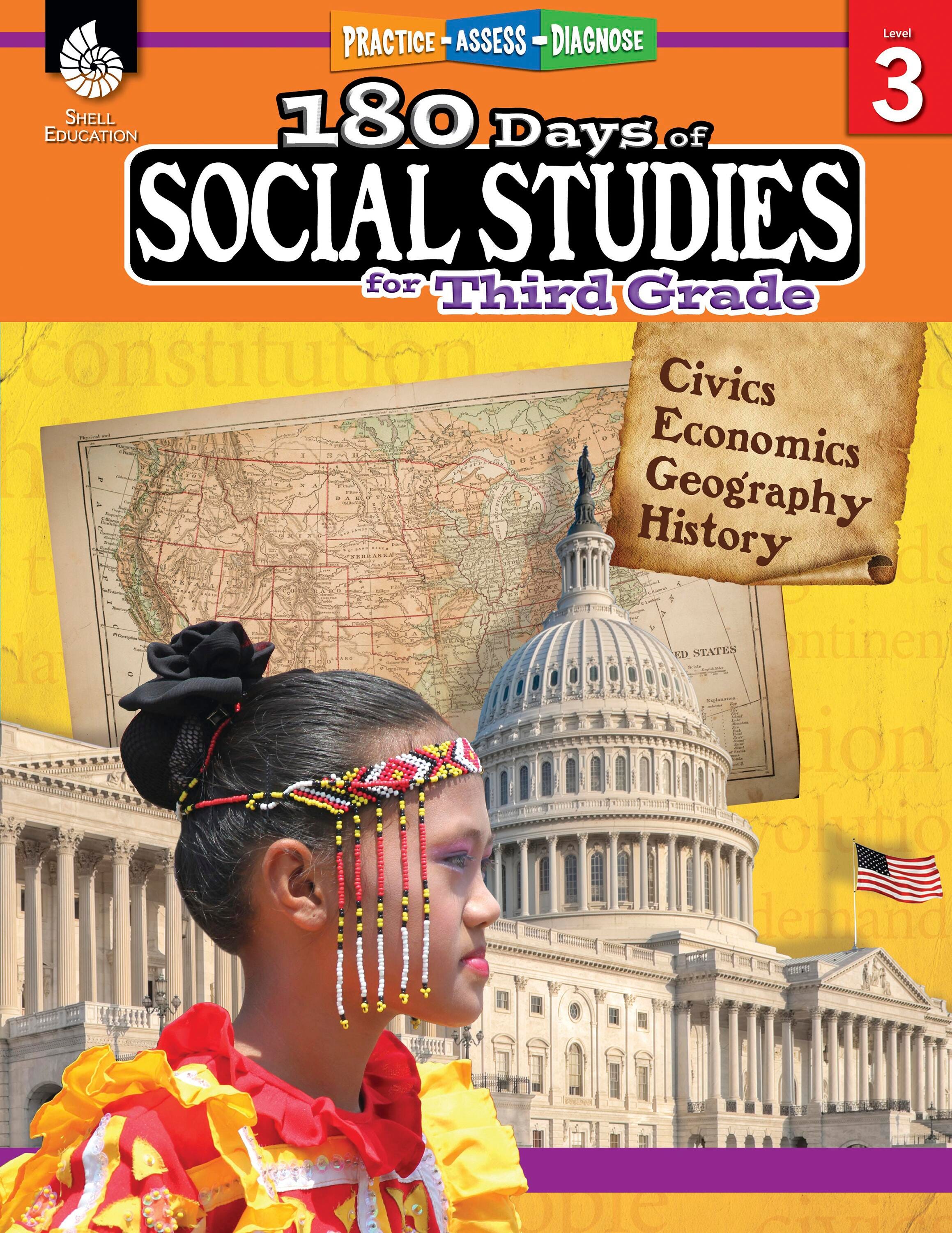 Shell Education 180 Days of Social Studies for Third Grade 2004734