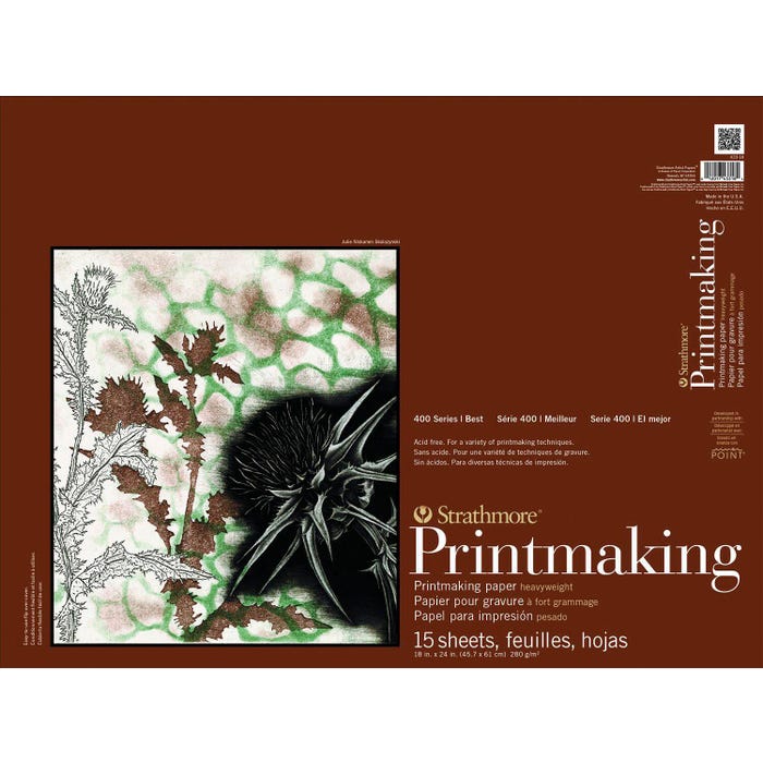 Strathmore 400 Series Printmaking Paper Pad, 18 x 24 Inches, 15 Sheets
