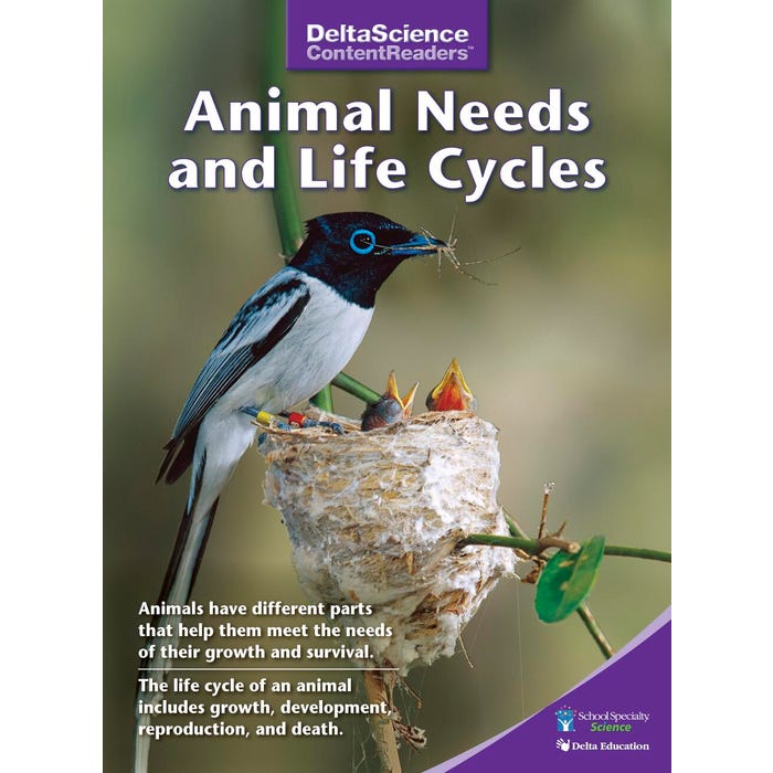 Delta Science Content Readers Animal Needs and Life Cycles Purple Book, Pack of 8