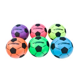 Sportime Neon Techno-Coat Soccer Balls, Medium Bounce, 8 Inches, Set of 6, Assorted Colors 2023940