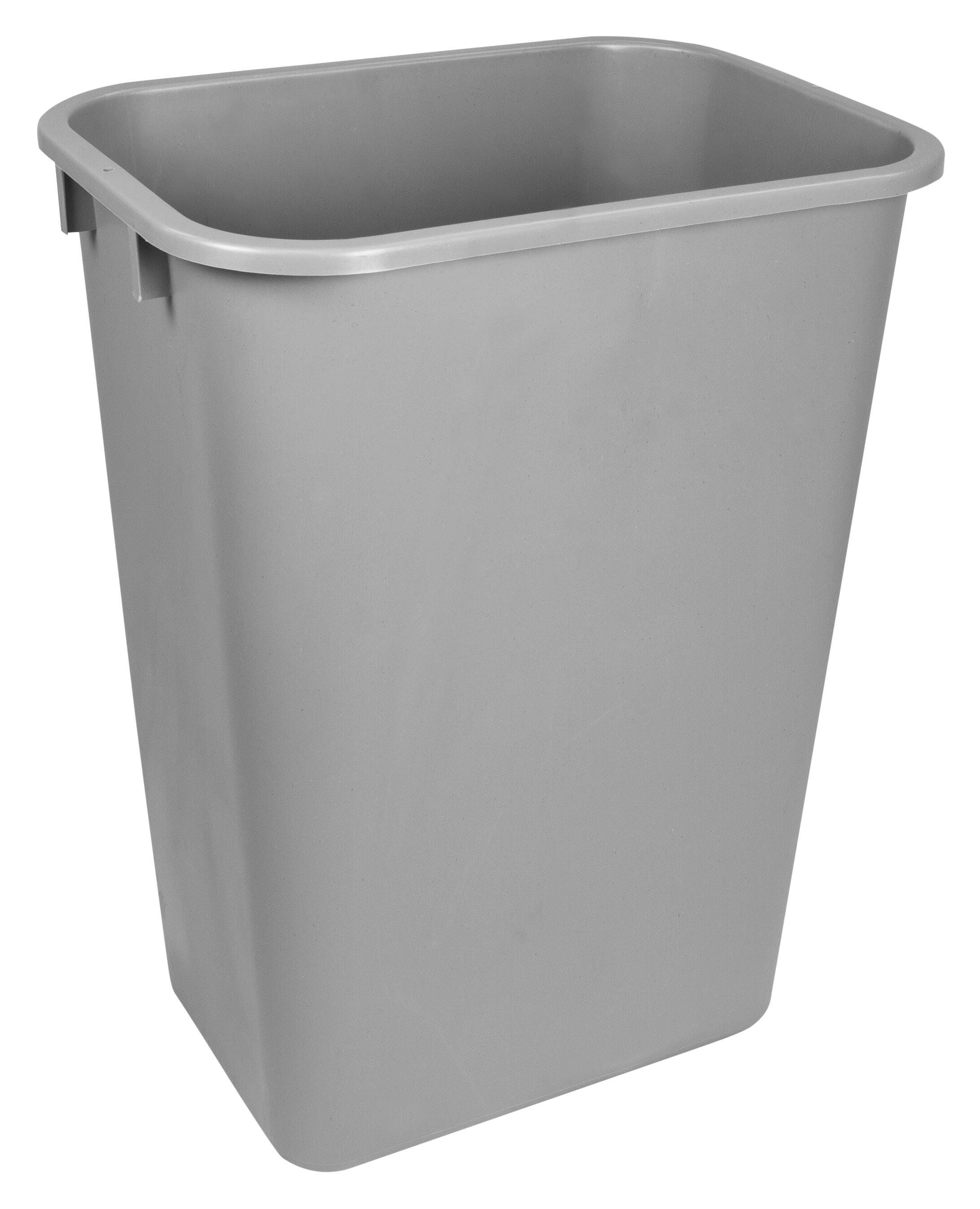 School Smart Indoor Waste Basket, 40 Quart, Gray 2003498