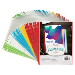Samsill 8.5x11 Inch Page Protectors, Standard Weight, Colored Edge Protector, Letter Size, Top Loading, Acid Free, 100 Pack 2150085