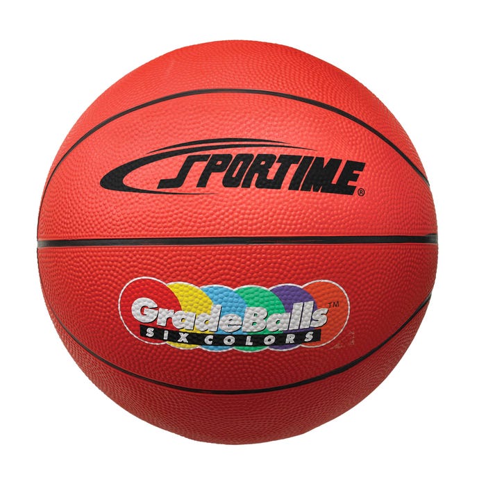 Sportime Gradeball Mini Basketball, 11 Inches, Red, Rubber
