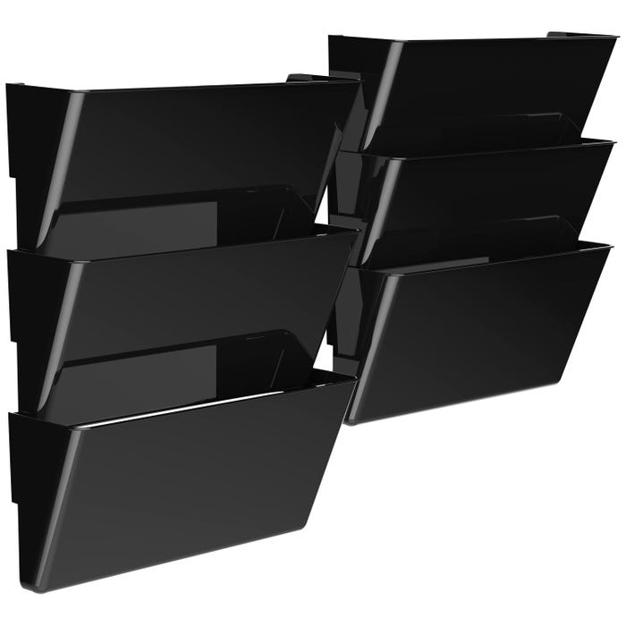 Storex Unbreakable Wall Files, Legal Size, Black, Pack of 6