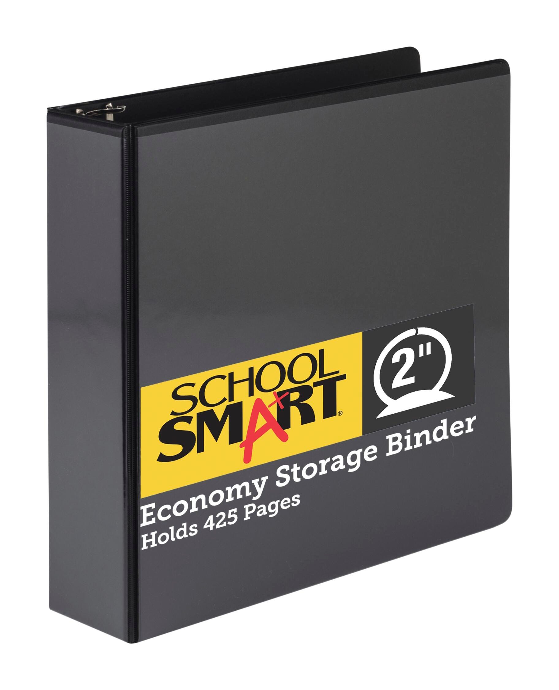 School Smart Round Ring Binder, Polypropylene, 2 Inches, Black 086371