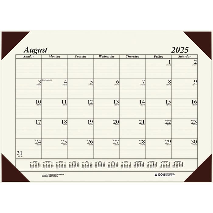 House of Doolittle Ecotones Compact Academic Desk Pad Calendar, August 2025-July 2026, 18-1/2 x 13 Inches, Cream/Brown