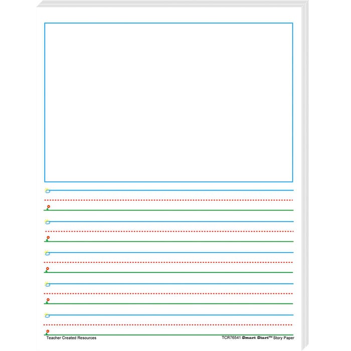 Teacher Created Resources Smart Start 1-2 Story Paper, 8-1/2 x 11 Inches, 100 Sheets