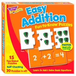 Trend Enterprises Easy Addition Fun-To-Know Puzzles, 45 Pieces, Item Number 2100695