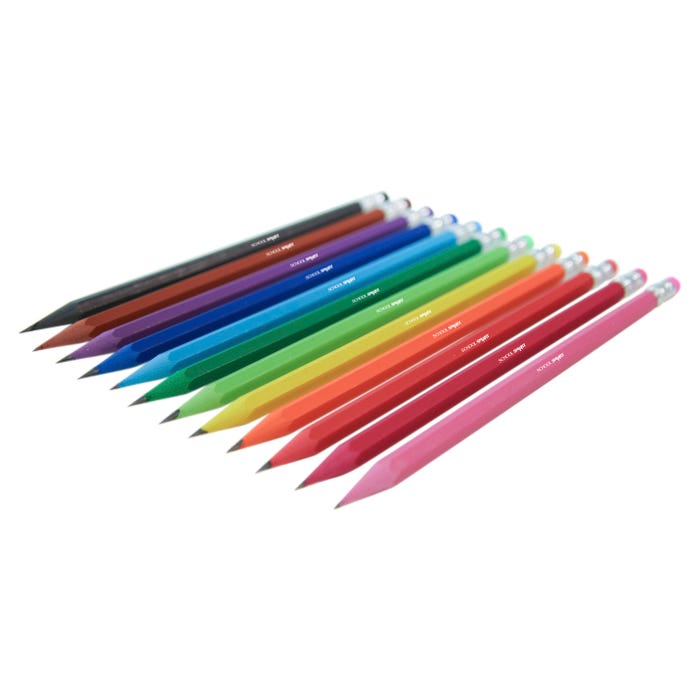 School Smart BioFiber No. 2 Pencils, Pre-Sharpened, Assorted Colors, Box of 12
