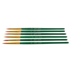Image for Sax Optimum Golden Synthetic Taklon Paint Brushes Short, Round, Size 4, Set of 6 from School Specialty