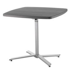 National Public Seating Cafe Time Table, Adjustable Height, Charcoal Alate top with Powdercoated Steel Silver Frame, Item Number 1584448