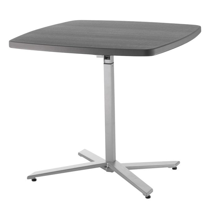 National Public Seating Cafe Time Table, Adjustable Height, 36 x 36 x 30 to 42 Inches, Charcoal Alate Top, Powdercoated Steel Si