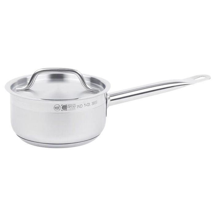 Vollrath Optio Low-Domed Saucepan with Lid, 1 Quart, Stainless Steel