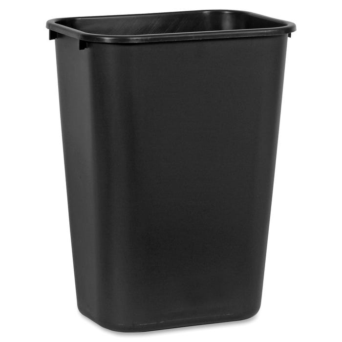 Rubbermaid Standard Rectangle Waste Basket, 41-1/4 Quart, Plastic, Black