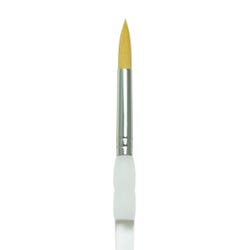 Royal & Langnickel Soft Grip Round Golden Taklon Fiber Non-Slip Rubber Grip Acrylic Handle Paint Brush, Size 10, Pack of 12