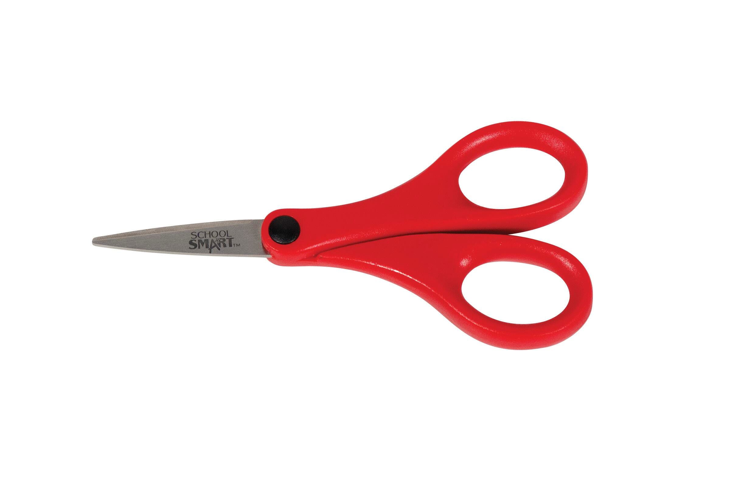 School Smart Lightweight Straight Handle Scissors, 5 Inches, Red 085005