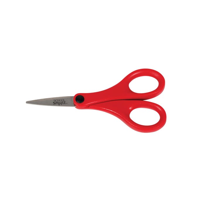 School Smart Lightweight Straight Handle Scissors, 5 Inches, Red