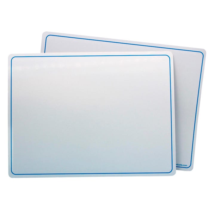 Flipside Plain, Two-Sided, Dry Erase Learning Mat, 9 x 12 Inches, Pack of 12