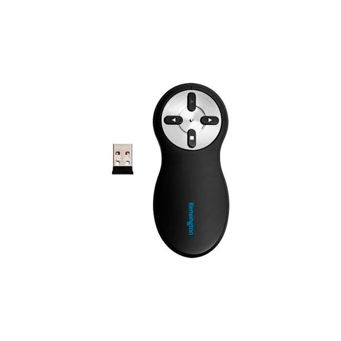 Kensington Wireless Presenter with Red Laser Nano Receiver, Black