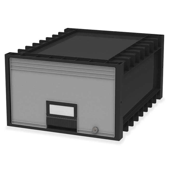 Storex Archive File Storage Drawer, Legal, 18-1/4 x 24-1/4 x 11-1/2 Inches, Black/Gray