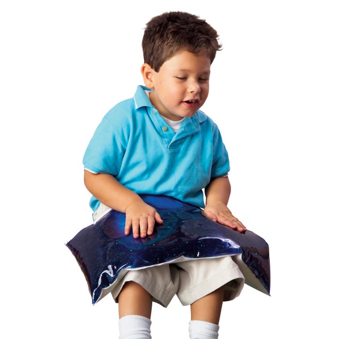 Glitter Gel Weighted Rectangular Lap Pad, 10 x 22 Inches, 7 Pounds, Blue
