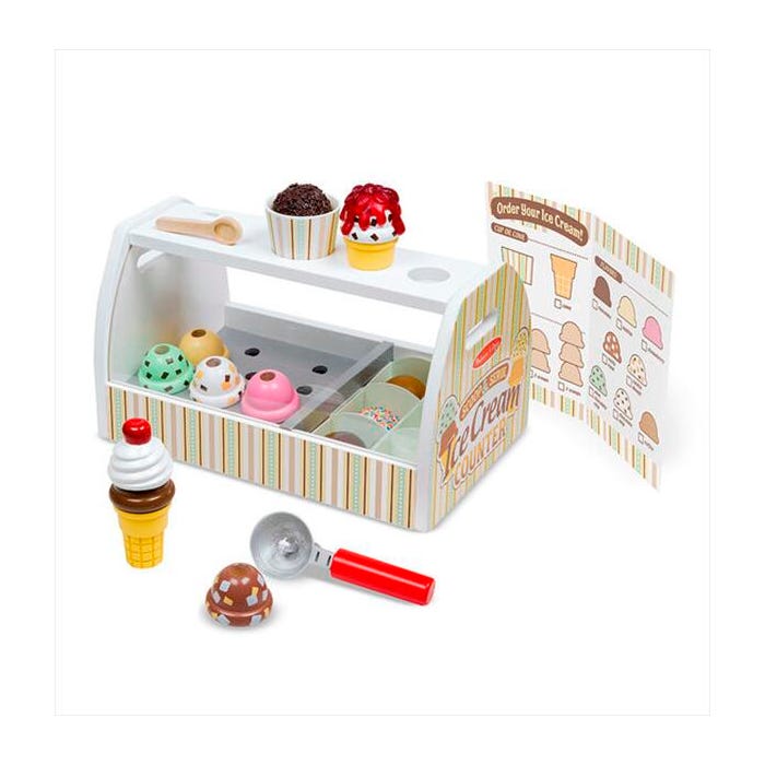 Melissa & Doug Scoop & Serve Ice Cream Counter Set, 28 Pieces