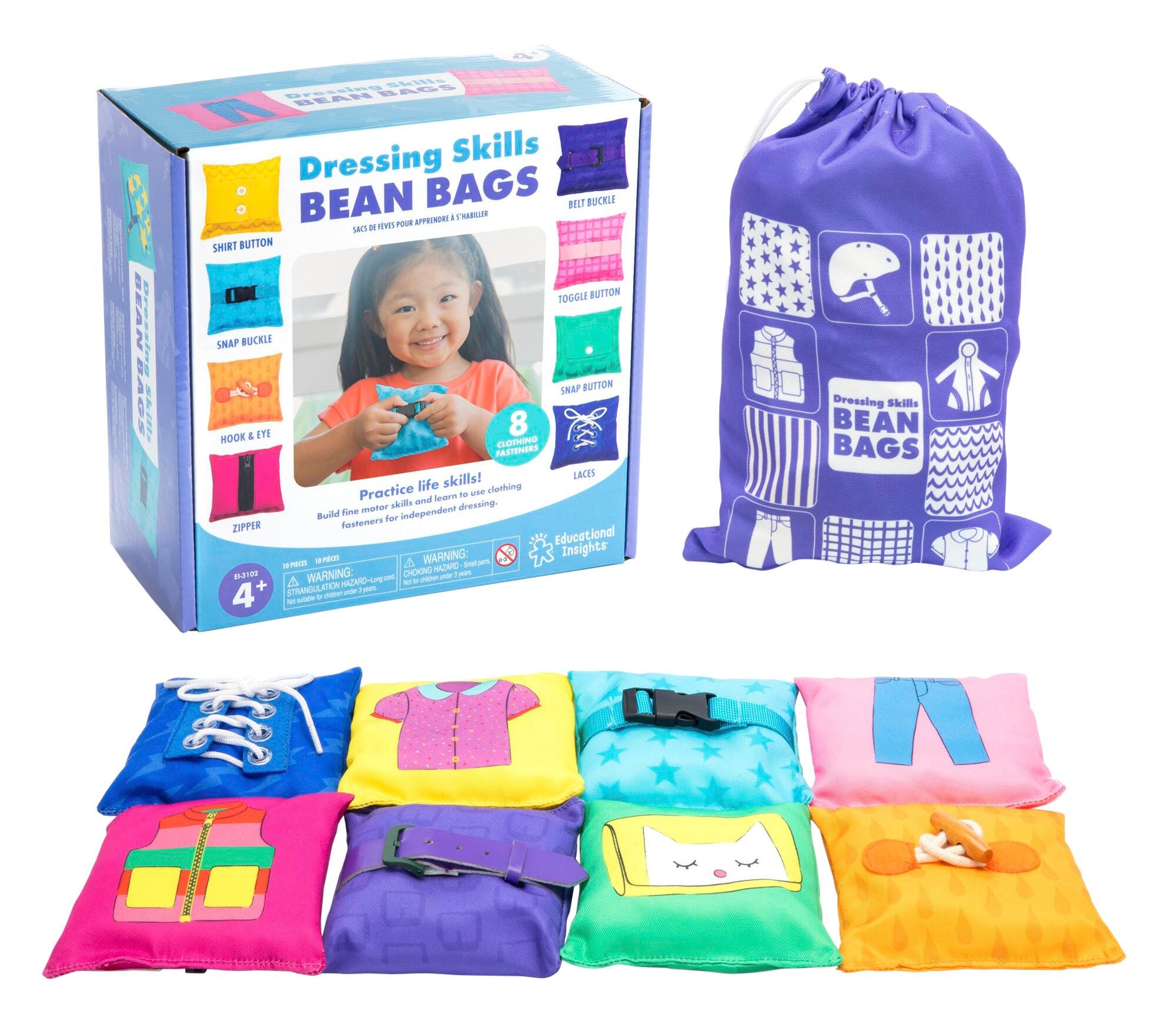 Image for Educational Insights Dressing Skills Bean Bags, Set of 8 from School Specialty