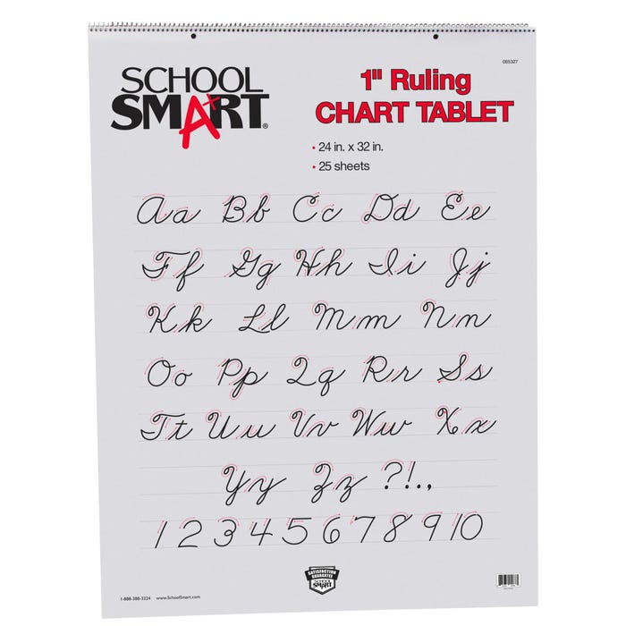 School Smart Chart Paper Pad, 32 x 24 Inches, 1 Inch Rule, 25 Sheets