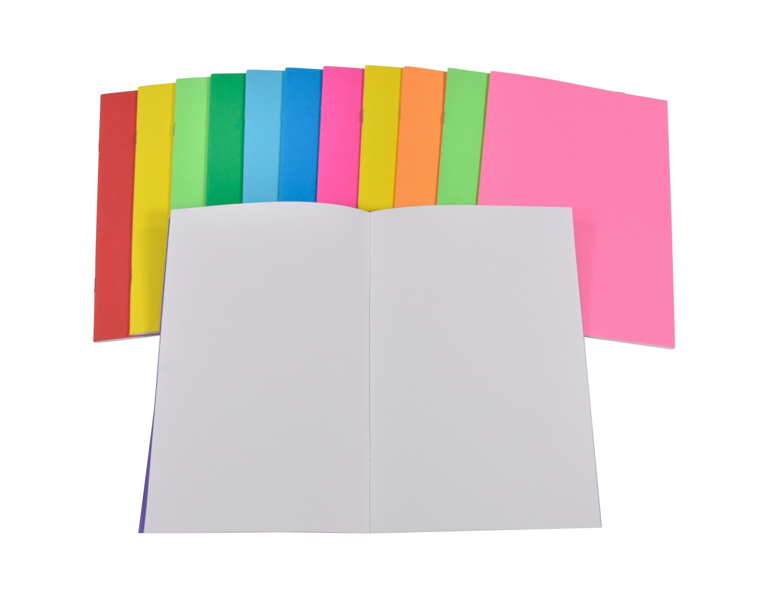 School Smart Bright Blank Books, 5-1/2 x 8-1/2 Inches, Assorted Colors, 16 Sheets, Pack of 12 2088950