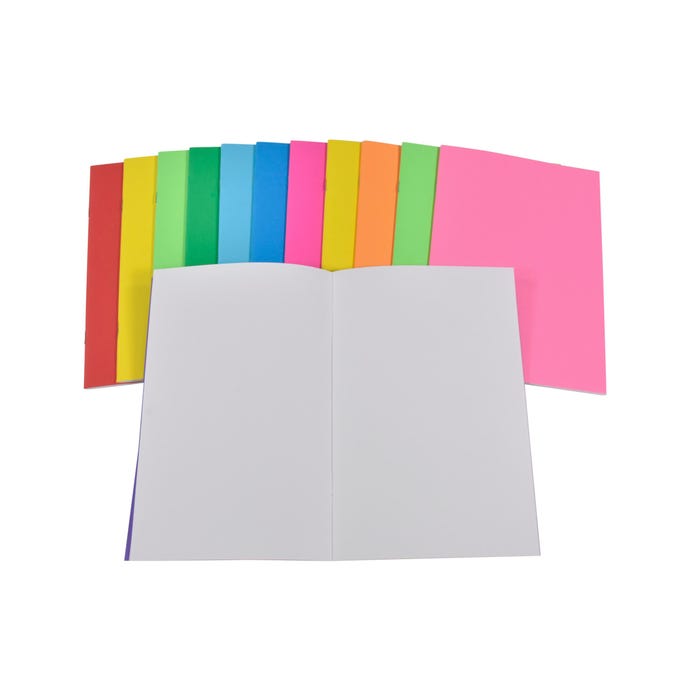 School Smart Bright Blank Books, 5-1/2 x 8-1/2 Inches, Assorted Colors, 16 Sheets, Pack of 12