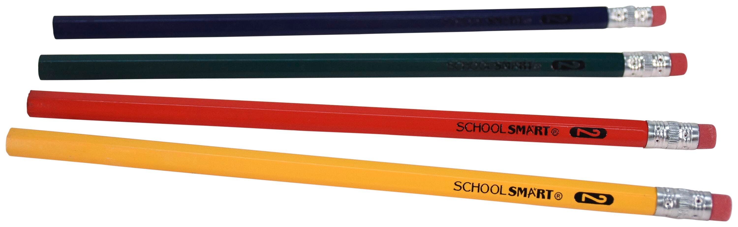 School Smart Traditional No 2 Pencils, Assorted Colors, Pack of 144 085002