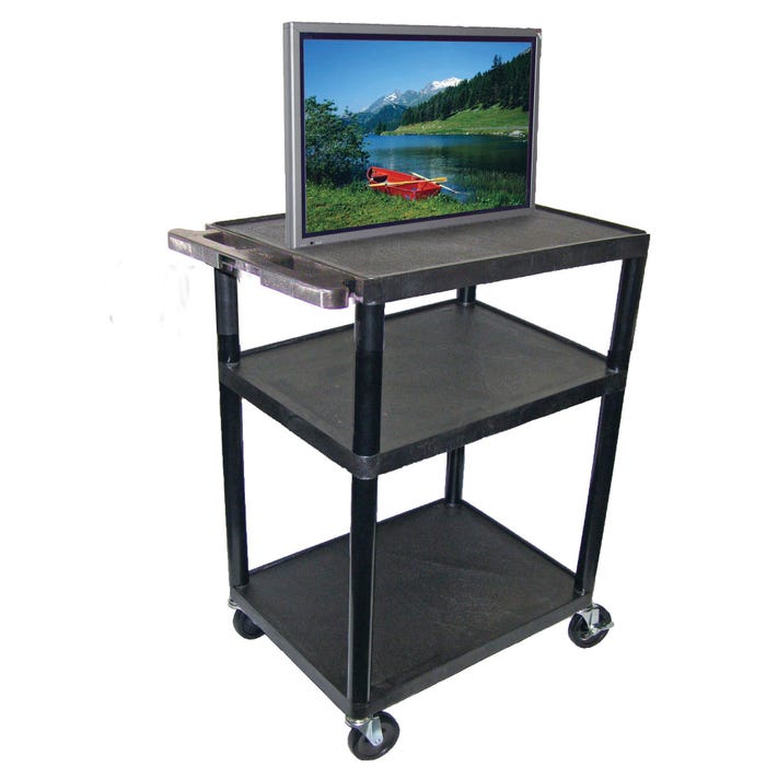Luxor AV Cart, 32 x 24 x 40-1/4 Inches, Black