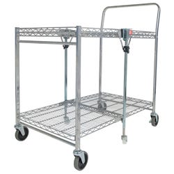 Bostitch Stowaway Folding Utility Cart, 23-1/2 x 37-1/2 x 39 Inches, Chrome, Item Number 2026981