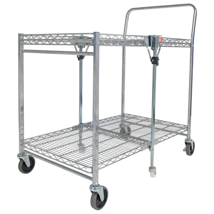 Bostitch Stowaway Folding Utility Cart, 23-1/2 x 37-1/2 x 39 Inches, Chrome