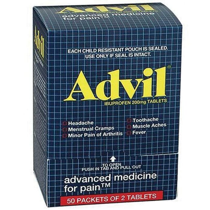 Acme PhysicansCare First Aid Advil Liquid-Gel, Pack of 2, 50 Pack/Box