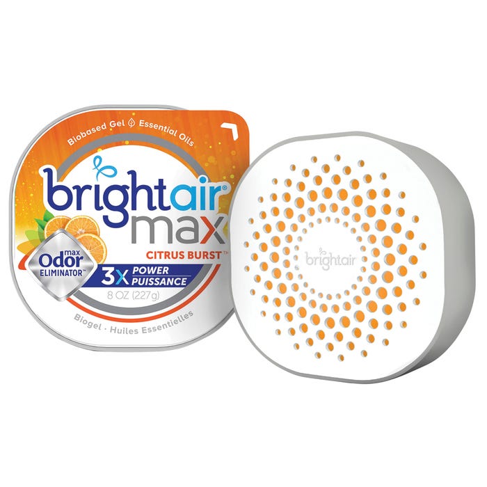 Bright Air Max Scented Gel Odor Eliminator, 8 Ounce, Citrus Burst Scent