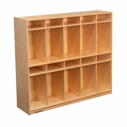 Childcraft Coat Locker with Book Shelves, 10 Sections, 53-3/4 x 14-1/4 x 48 Inches 2127939