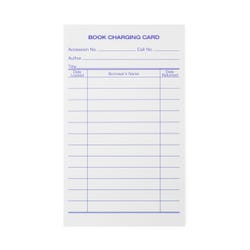 School Smart Library Checkout Cards, 3 x 5 Inches, White, Pack of 500 1485891